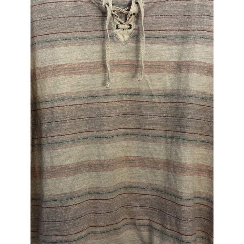 Laruen Ralph Lauren Womens 3/4 Sleeve Stripe Shirt Lace up Shirt Sz XL - Picture 2 of 10